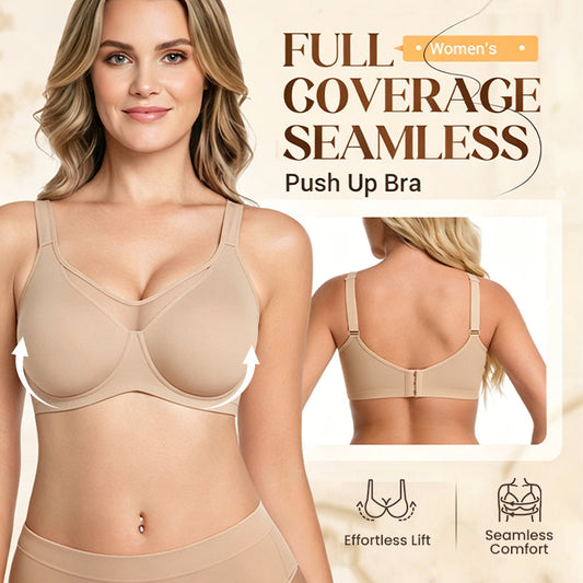 Women’s Full Coverage Minimizer Bra, Deep Cup Support Bra for Fuller Bust, Smoothing Plus Size Underwear