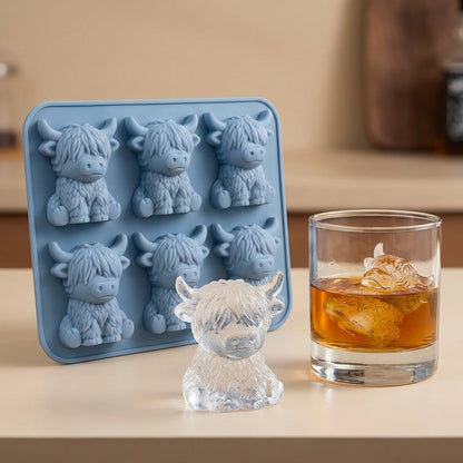 ⚡50K+ SOLD!🐮 Mini Highland Cow Ice Cube Mold – Cute 3D Ice for Drinks, Parties & Gifts
