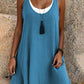 💃Women's Casual Loose Sleeveless Fake Two Piece Tank Dress