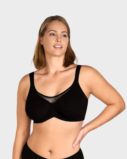Women’s Full Coverage Minimizer Bra, Deep Cup Support Bra for Fuller Bust, Smoothing Plus Size Underwear