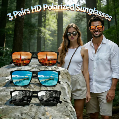 🔥Last Day 49% OFF - [Most Popular Sunglasses Styles of 2026] Full Options 3 Pairs HD Polarized Sunglasses