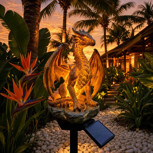Solar-Powered Dragon Crystal Garden Light – Glowing Fantasy Outdoor Decoration with Solar Panel