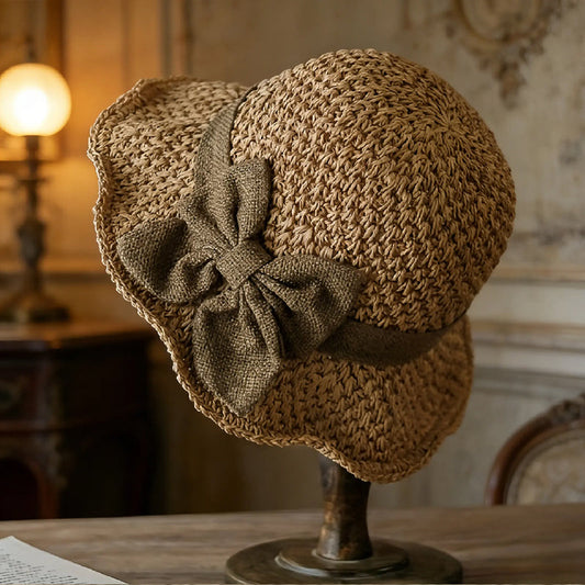 🔥 Hot sale 50% OFF🔥Elegant Woven Straw Sun Hat with Bow