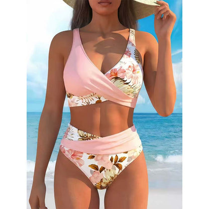 🔥Women's Floral Print High Waist Bikini Set