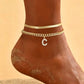 🌸 50% OFF NOW! 🌸 Delicate gold layered initial anklets for women