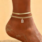 🌸 50% OFF NOW! 🌸 Delicate gold layered initial anklets for women
