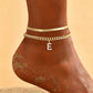 🌸 50% OFF NOW! 🌸 Delicate gold layered initial anklets for women