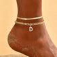 🌸 50% OFF NOW! 🌸 Delicate gold layered initial anklets for women