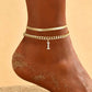 🌸 50% OFF NOW! 🌸 Delicate gold layered initial anklets for women