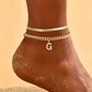 🌸 50% OFF NOW! 🌸 Delicate gold layered initial anklets for women