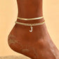🌸 50% OFF NOW! 🌸 Delicate gold layered initial anklets for women