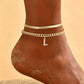 🌸 50% OFF NOW! 🌸 Delicate gold layered initial anklets for women
