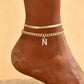🌸 50% OFF NOW! 🌸 Delicate gold layered initial anklets for women