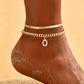 🌸 50% OFF NOW! 🌸 Delicate gold layered initial anklets for women