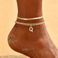 🌸 50% OFF NOW! 🌸 Delicate gold layered initial anklets for women
