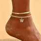 🌸 50% OFF NOW! 🌸 Delicate gold layered initial anklets for women