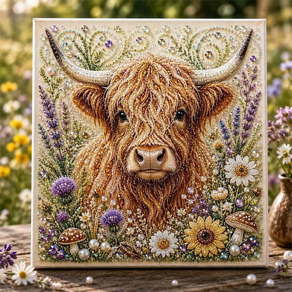 🏆 Last Day Special Price £9.99! 💐 Highland Cow Pearl Art DIY Kit – Relaxing DIY Craft to Create Stunning Coastal Artwork🦉