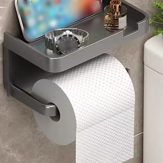 🔩Wall-Mounted Toilet Paper Holder with Storage Shelf